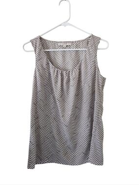 Loft Tan Chevron Print Sleeveless Top